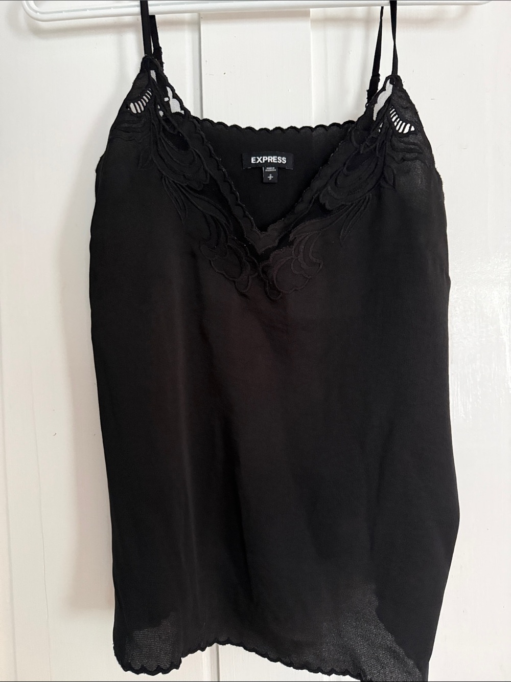 Express Black Lace-Trim Slip Cami